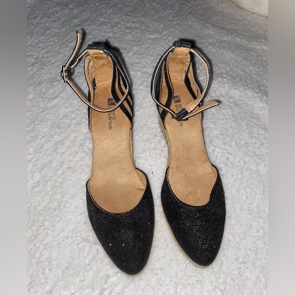 White mountain wedges women size 7.5 black